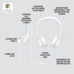 audífonos logitech h390 white