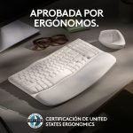 teclado ergonómico logitech wave keys inalámbrico white