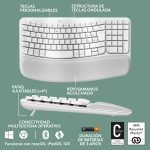teclado ergonómico logitech wave keys inalámbrico white
