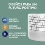 teclado ergonómico logitech wave keys inalámbrico white