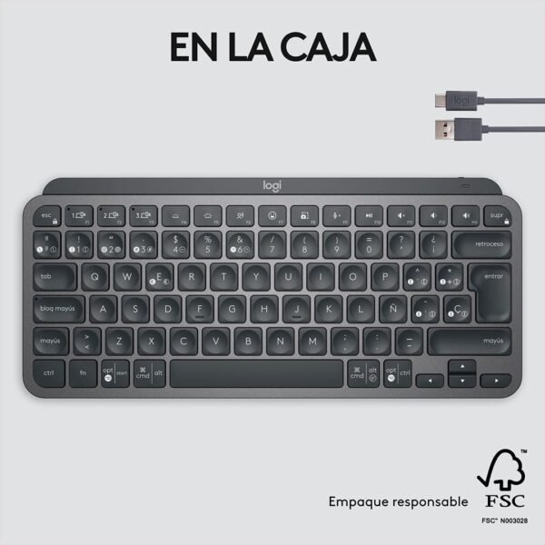 Teclado Logitech Mx Keys Mini Inalámbrico Español Grafito - Imagen 2