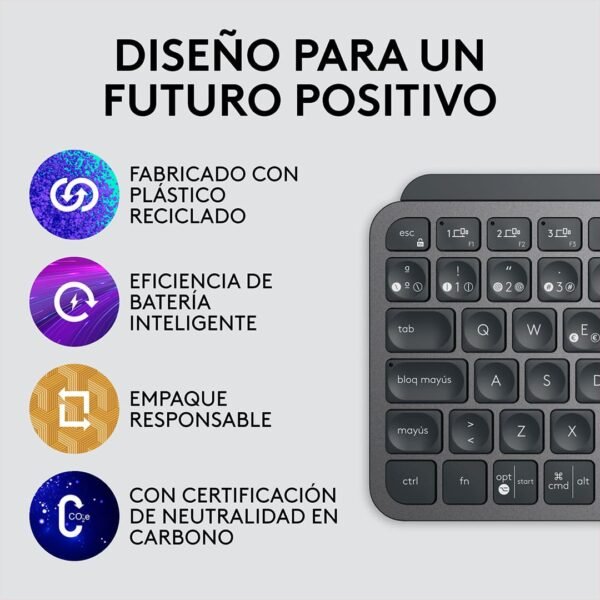 Teclado Logitech Mx Keys Mini Inalámbrico Español Grafito - Imagen 6