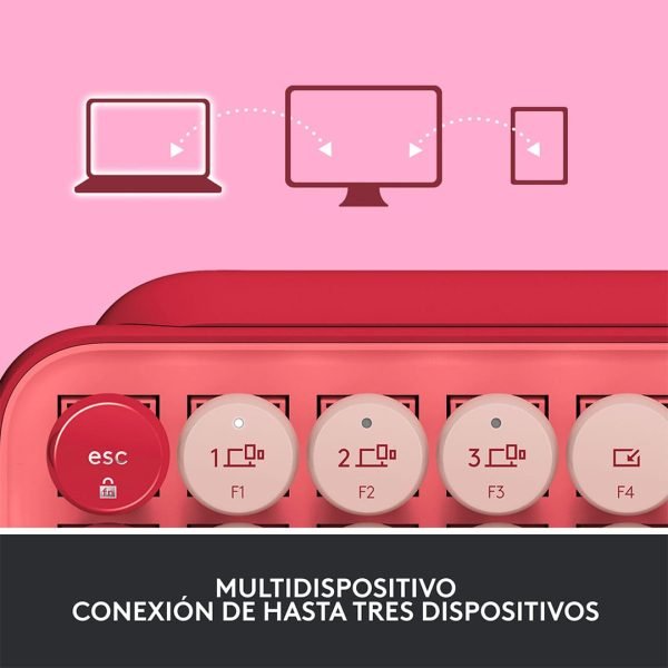 teclado mecánico logitech pop keys rosado