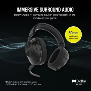 Audífono para juegos Corsair HS55 Wireless Carbón