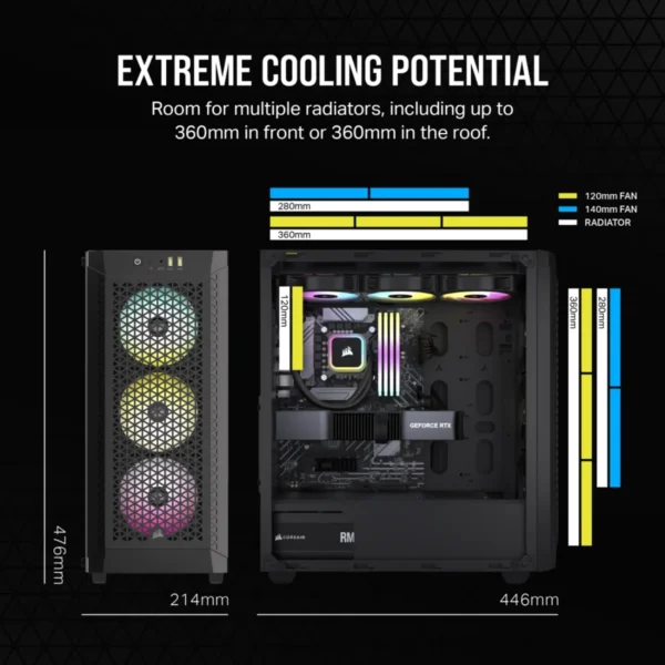 Gabinete Corsair 480T RGB Airflow black