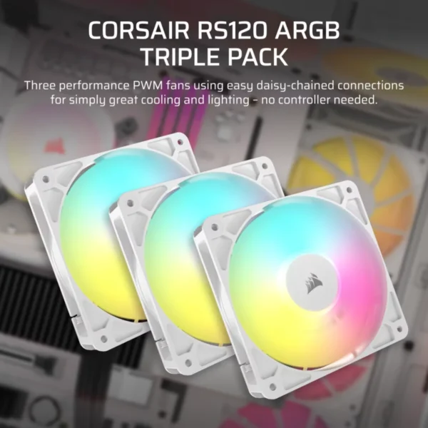 Corsair RS120 ARGB Pack Triple Ventilador Blanco