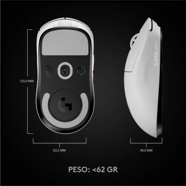 Mouse inalámbrico Logitech G PRO X SUPERLIGHT White (8)