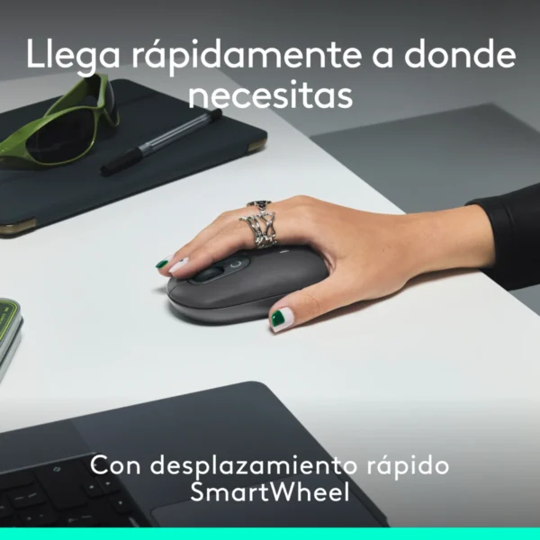 Combo teclado y mouse Bluetooth Logitech POP Icon Grafito Green Español - Imagen 8