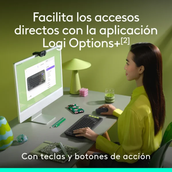Combo teclado y mouse Bluetooth Logitech POP Icon White Español - Imagen 5