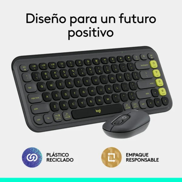 Combo teclado y mouse Bluetooth Logitech POP Icon White Español - Imagen 4