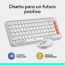 Combo teclado y mouse Bluetooth Logitech POP Icon White Español