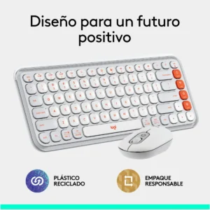 Combo teclado y mouse Bluetooth Logitech POP Icon Rose Español