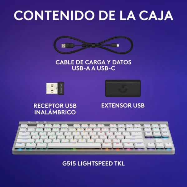 Logitech G515 LIGHTSPEED TKL White Caja
