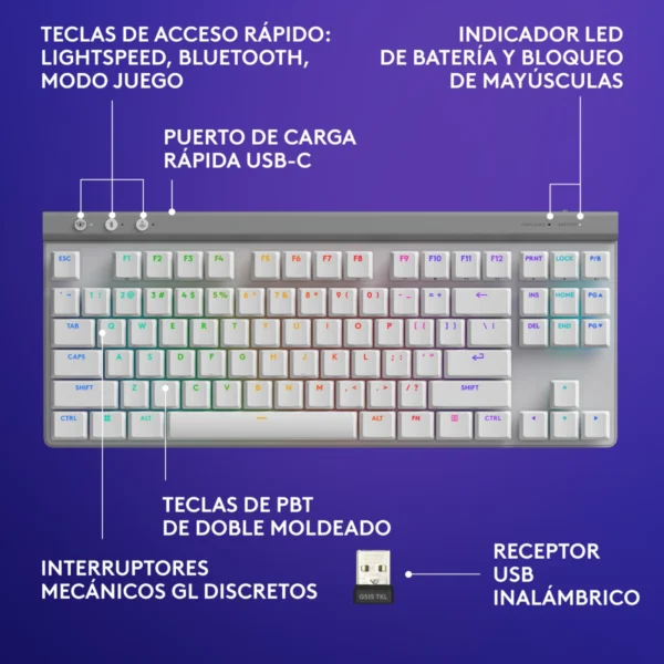 Logitech G515 TKL LIGHTSPEED white