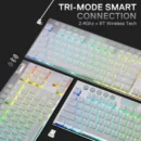 Teclado Mecánico Redragon K621W Horus TKL RGB White Español Switch Red