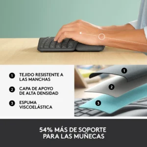 Teclado Inalámbrico Logitech Ergo K860 Español Black