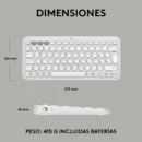Teclado Bluetooth Multidispositivo Logitech Pebble Keys 2 K380s White