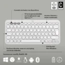 Teclado Bluetooth Multidispositivo Logitech Pebble Keys 2 K380s White