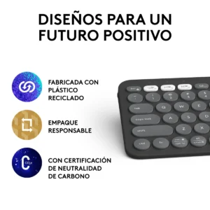 Teclado Bluetooth Multidispositivo Logitech Pebble Keys 2 K380s Grafito
