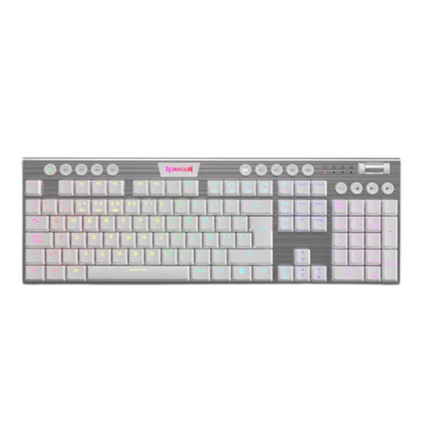 Teclado Mecánico Redragon Horus K618W RGB Wireless White