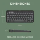 Teclado Bluetooth Multidispositivo Logitech Pebble Keys 2 K380s White
