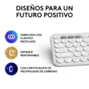 Teclado Bluetooth Multidispositivo Logitech Pebble Keys 2 K380s White