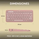 Teclado Bluetooth Multidispositivo Logitech Pebble Keys 2 K380s White