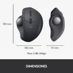 Mouse Ergonómico Logitech MX ERGO Trackball Tamaño