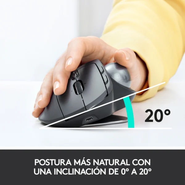 Mouse Inalámbrico Ergonómico Logitech MX ERGO Trackball Bluetooth