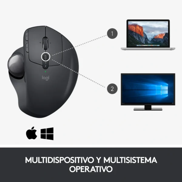 Mouse Inalámbrico Ergonómico Logitech MX ERGO Trackball Multidispositivo