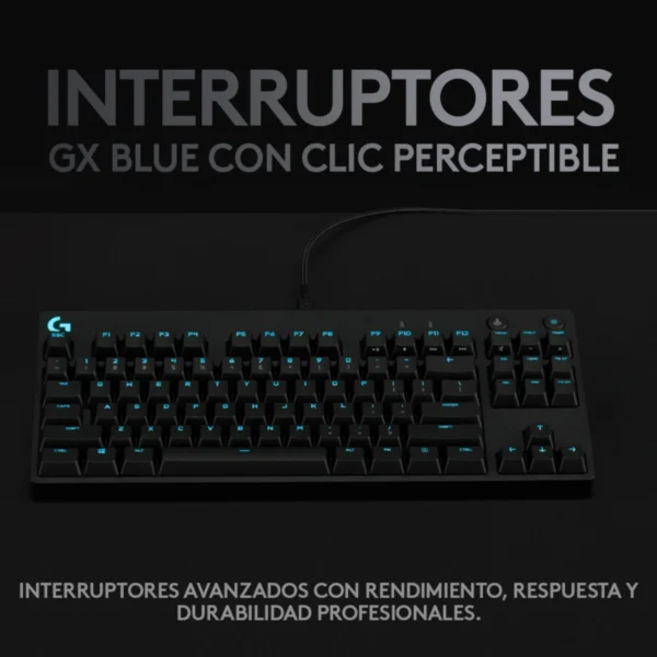 Teclado Logitech G PRO TKL Interuuptor GX Blue Clicky