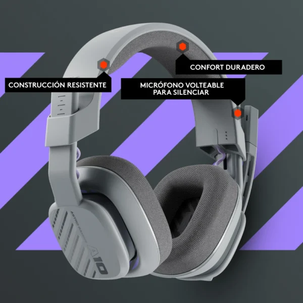 Audífono Gamer Logitech Astro A10 Gen 2 Grey (8)
