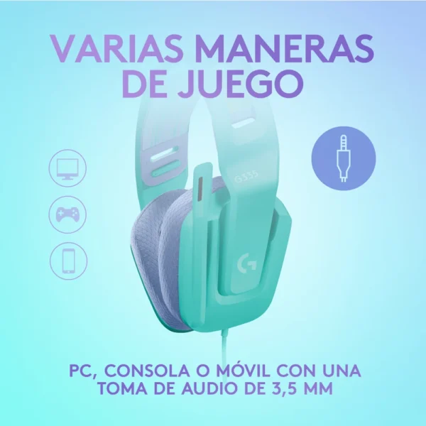 Audífono para Juegos Logitech G335 Mint (1)