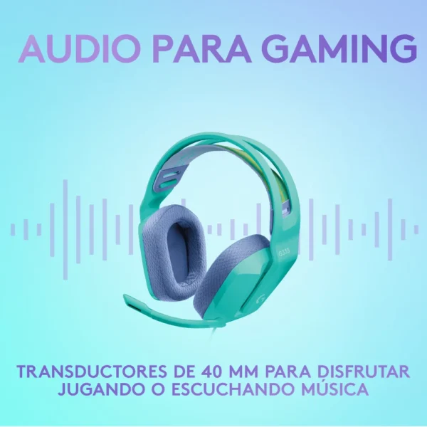 Audífono para Juegos Logitech G335 Mint (7)