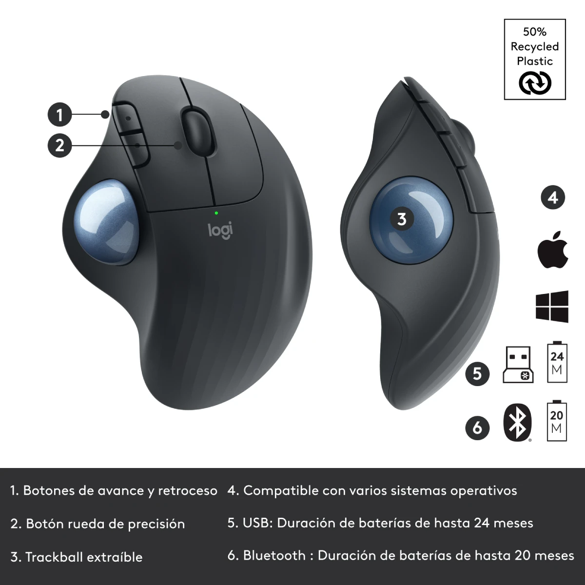 Mouse Logitech Ergo M575S Trackball (6)