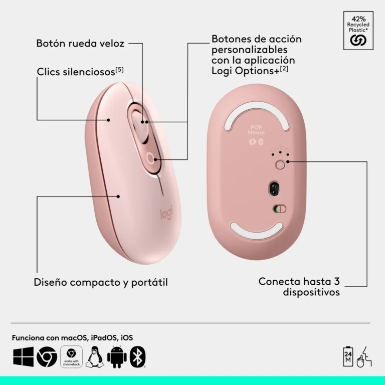 Combo-Mouse-Logitech-POP-Icon-Rose