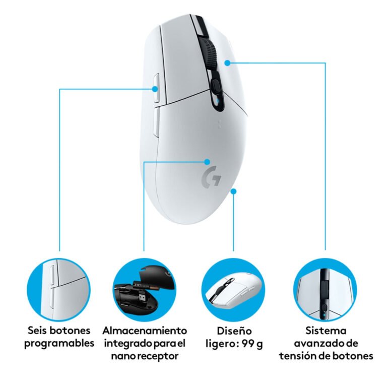 Logitech G305 Lightspeed Blanco (6)