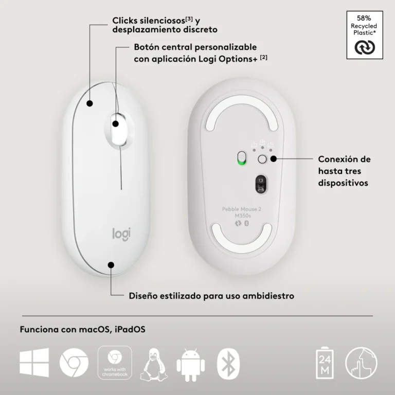 Logitech Pebble 2 M350s Blanco (6)