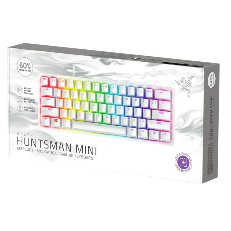 Teclado-Razer-Huntsman-Mini-60-Switch-Clicky-Optico-Blanco