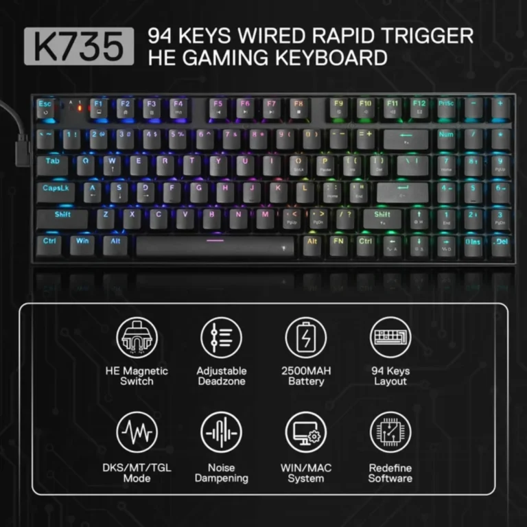 Teclado Redragon Ghostblade K735